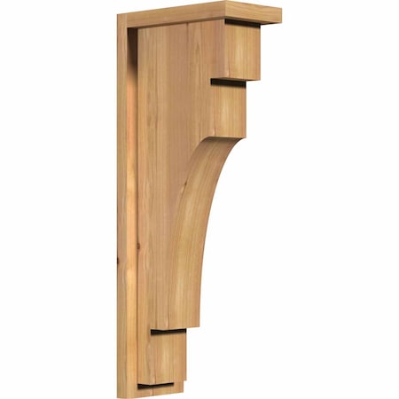 Ekena Millwork Mediterranean Smooth Corbel w/Backplate, Western Red Cedar, 5 1/2"W x 10"D x 26"H COR06X10X26MED01SWR